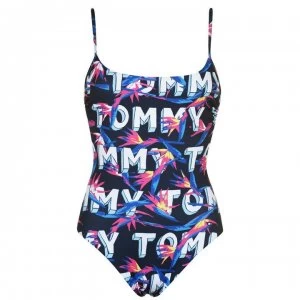 Image of Tommy Bodywear Tropical Print Swimsuit - Tropic Prt Navy
