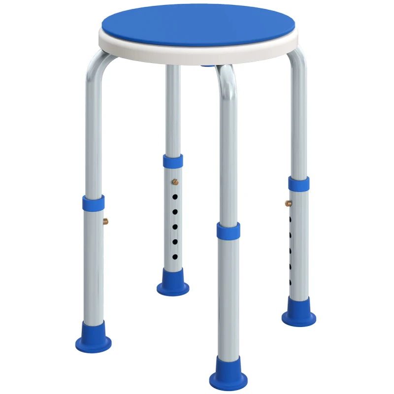 Image of HOMCOM HOMCOM 360 Degree Swivel Shower Stool with Non-Slip Feet for Disabled, Blue Blue One Size Unisex 5063603057401
