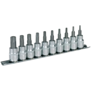 Image of Sealey 10 Piece 3/8" Drive Torx Socket Bit Set 3/8"
