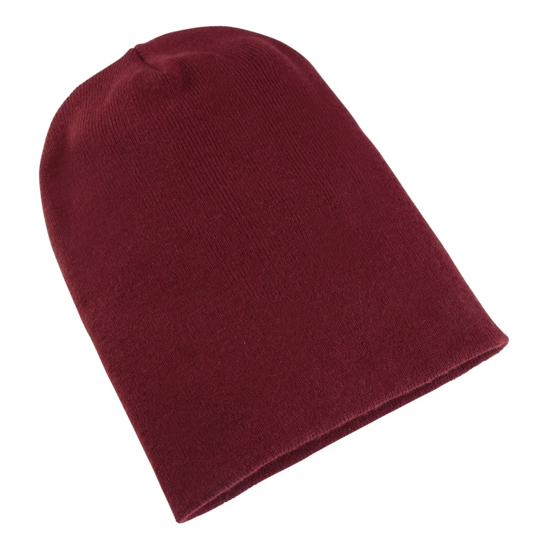 Image of Yupoong Flexfit Heavyweight Long Beanie Winter Hat in Maroon Maroon Unisex One Size