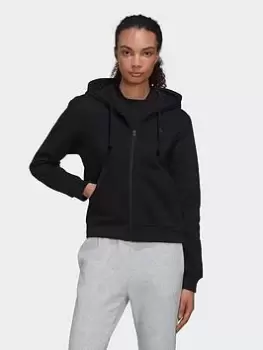 Image of adidas ALL SZN Fleece Full-Zip Hoodie, Grey, Size L, Women