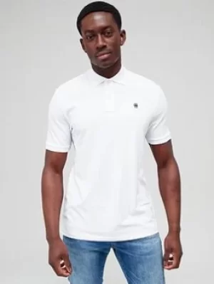 Image of G-Star RAW G-star Dunda Slim Fit Short Sleeve Polo Shirt, White Size M Men