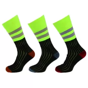 Image of Mens High-Viz Work Socks (3 Pairs) (UK 6-11 (EUR 39-45)) (High Vis Assorted)