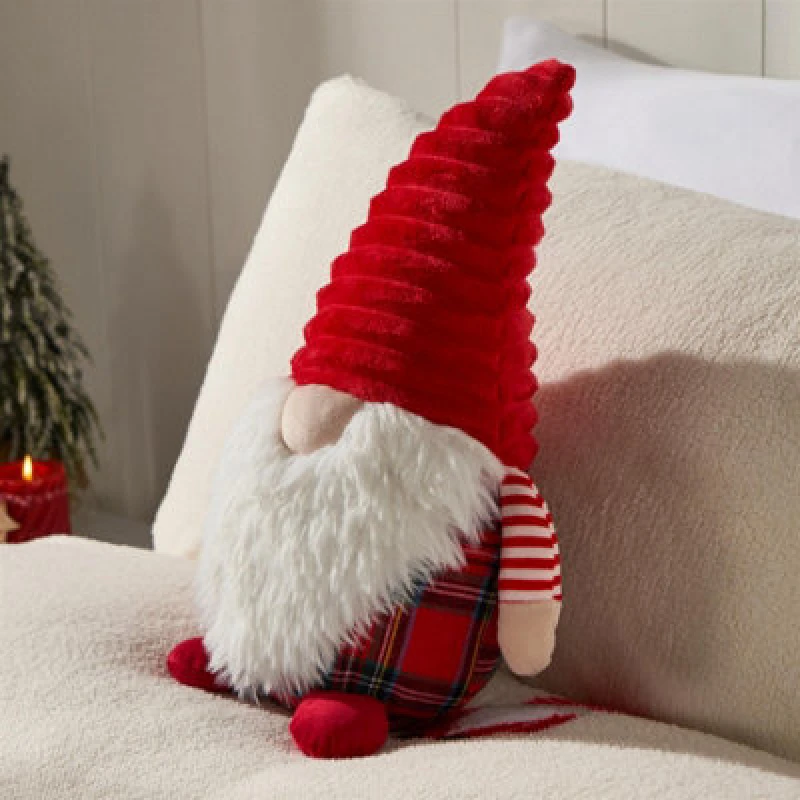 Image of OHS OHS Xmas Gonk Shaped Scatter Cushion Decorative Pillow in Red Red One Size Unisex 5027434226832