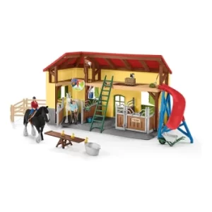Image of SCHLEICH Farm World Childrens Horse Stable with Accessories Toy Playset, 3 to 8 Years, Multi-colour (42485)