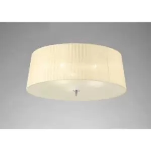 Image of Ceiling light Loewe 3 bulbs E27, polished chrome with cream lampshade