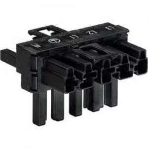 Image of Mains T distributor Mains plug Mains socket Mains socketTotal number of pins 4 PEBlackWAGO