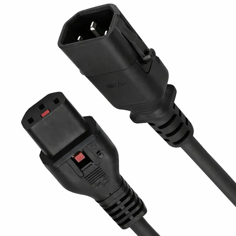 Image of FDL 1M IEC C14 PLUG TO C13 SOCKET DUAL LOCKING EXTENSION