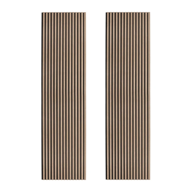 Image of MonsterShop Acoustic Slat Wall Panels X 2 - Light Walnut