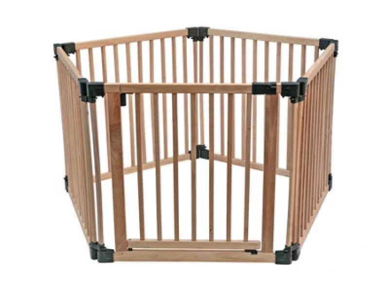 Image of Safetots Wooden Play Den, Pentagon, 5 X 80Cm, Natural Wood, Play Den For Toddlers, Large Play Pen, Easy Installation