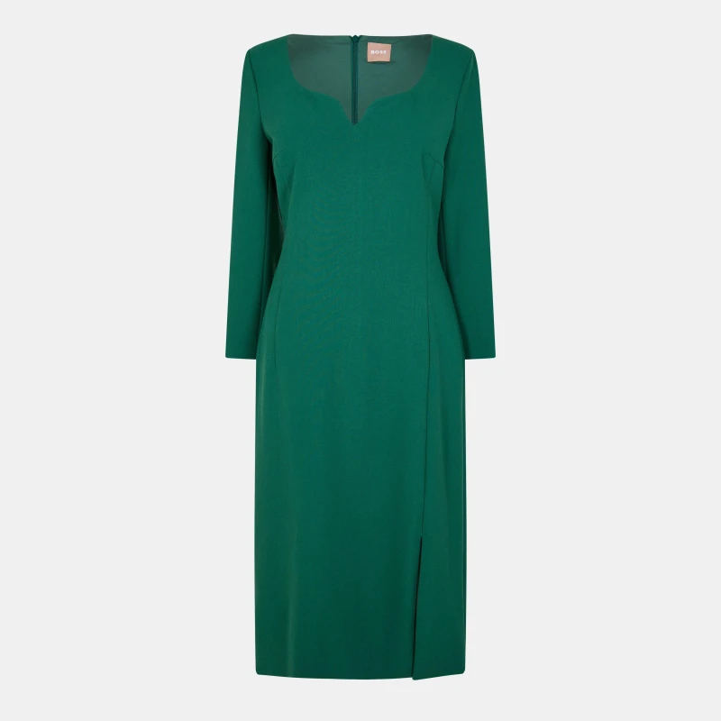 Image of Boss Womens Dihera1 Wrap Dress Open Green female 10 (M)