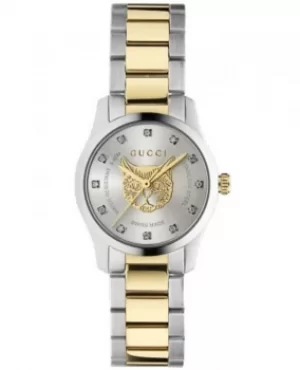 Image of Gucci G-Timeless Silver Diamond Dial Stainless Steel Womens Watch YA1265016 YA1265016
