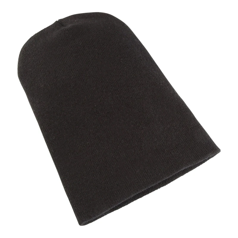Image of Yupoong Flexfit Heavyweight Long Beanie Winter Hat in Black Unisex One Size