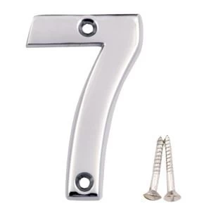 Image of Chrome Effect Brass House Number 7