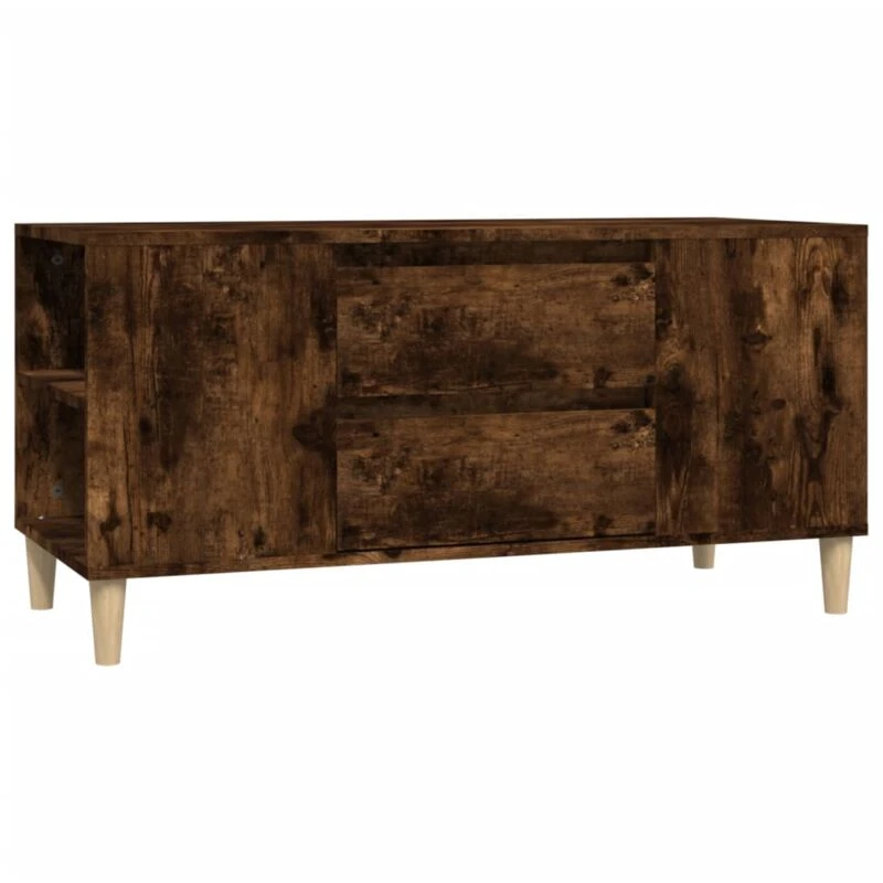 Image of Vidaxl TV Cabinet Smoked Oak 102X44.5X50 Cm Engineered Wood, Brown 819601