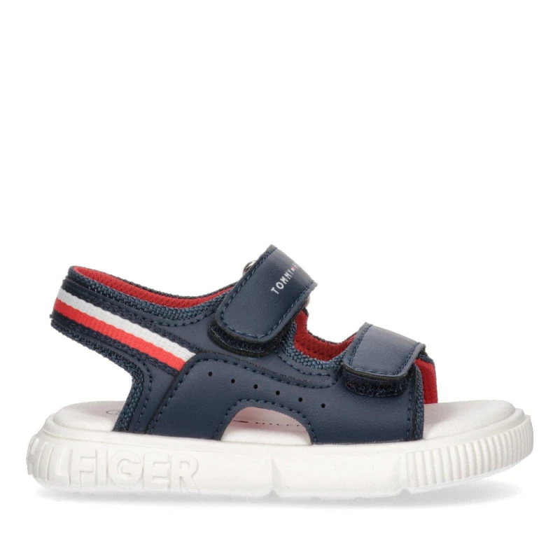 Image of Tommy Hilfiger Velcro Stripe Sandals Infants Blue 800 male C4.5 (20.5)
