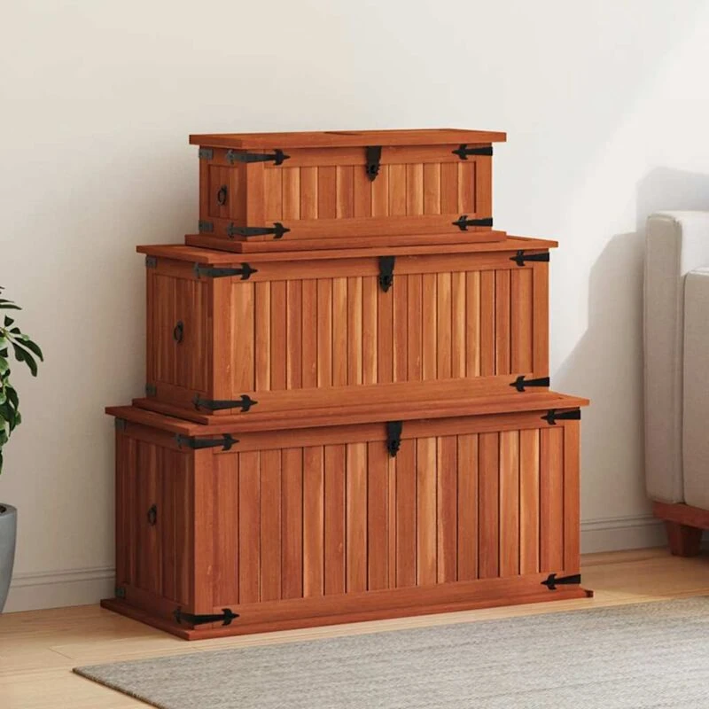 Image of VIDAXL Storage Chests 3 pcs Solid Acacia Wood Vidaxl 247243