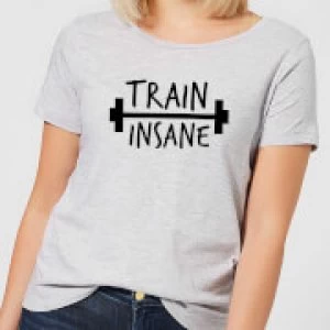 Image of Train Insane Womens T-Shirt - Grey - 4XL