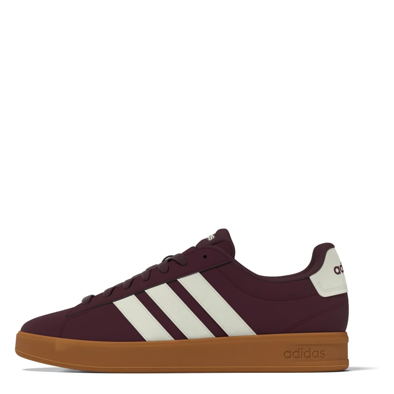 Image of adidas Grand Court 2 Trainers Mens Maroon/Wht/Gum male 11 (46)