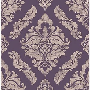 Image of Boutique Damaris Damson/Purple Decorative Wallpaper - 10m