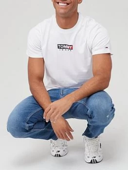 Image of Tommy Jeans Entry Print T-Shirt - White, Size S, Men