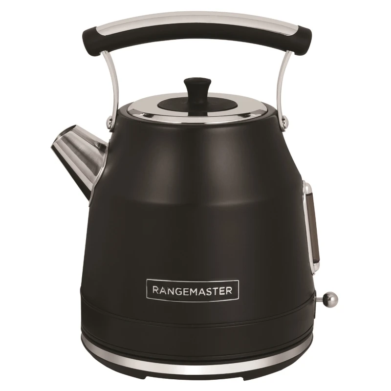 Image of Rangemaster Classic 1.7 L 3000W Quiet Boil Cordless Electric Kettle Traditional Dome Design With Safety & Swivel Base RMCLDK301BK Black