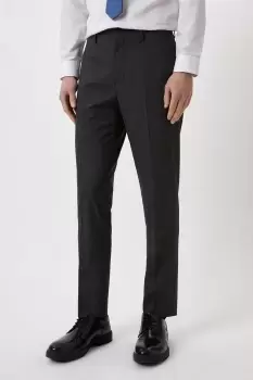 Image of Slim Fit Charcoal Semi Plain Suit Trousers