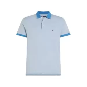 Image of Tommy Hilfiger Mouline Tipped Slim Polo - Blue