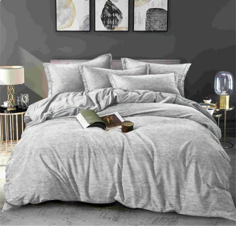 Image of Ezysleep Ezysleep Grey Marl Printed Duvet Set Size: Single Grey Single Unisex 0721545589705