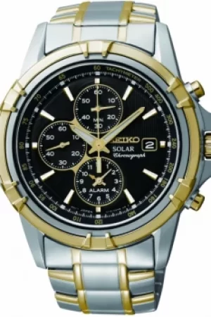 Image of Mens Seiko Alarm Chronograph Solar Powered Watch SSC142P1