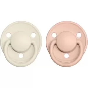 Image of BIBS De Lux Natural Rubber Size 2: 6+ months dummy Ivory / Blush 2 pc