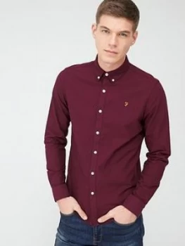Image of Farah Brewer Oxford Shirt - Bordeaux