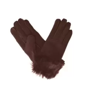 Image of Eastern Counties Leather Womens/Ladies Toscana Trim Cuff Sheepskin Gloves (S) (Brown)