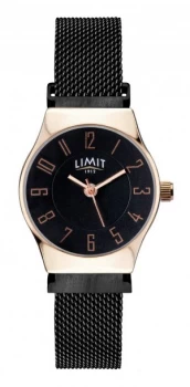 Image of Limit Ladies Black Stainless Steel Mesh Bracelet Watch