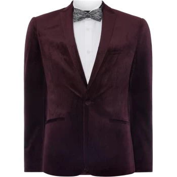Image of Label Lab Sazerac Skinny Fit Velvet Blazer - Burgundy