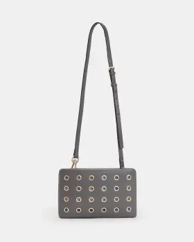 Image of AllSaints Mila Eyelet Leather Crossbody Bag