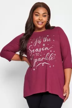 Image of 'Tis The Season' Slogan Long Sleeve T-Shirt