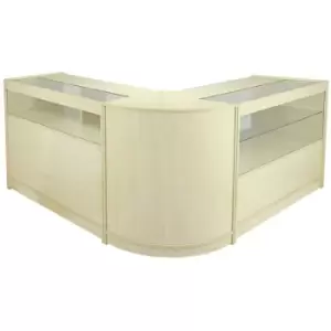 Image of MonsterShop Leo Shop Counters Set & Glass Retail Showcase Cabinet - Maple