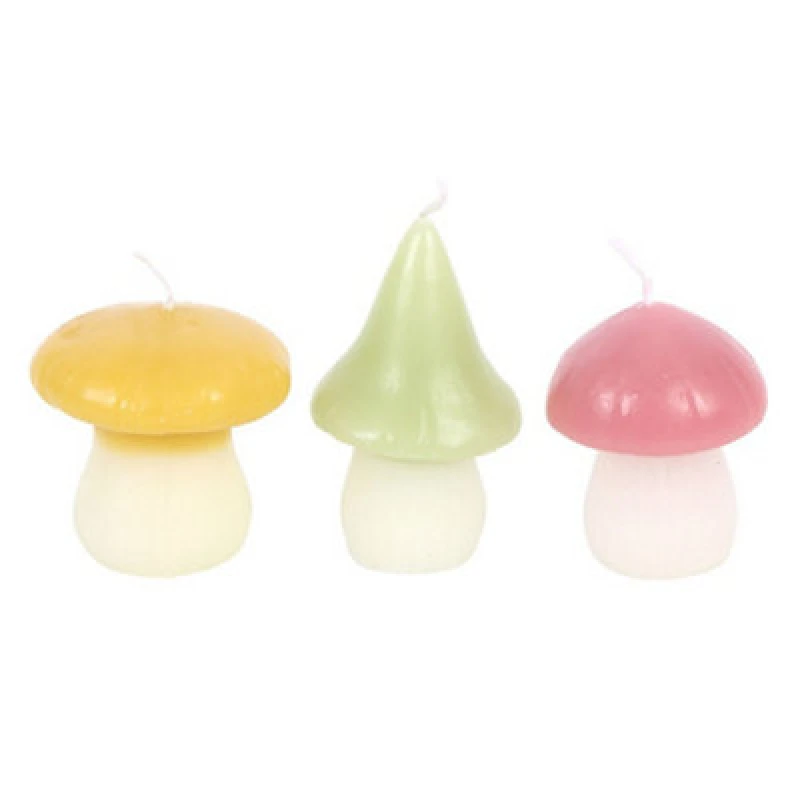Image of Something Different Something Different Mushroom Candles (Pack of 3) in Pink Pink One Size Unisex 5063806402701