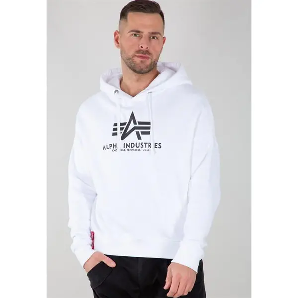 Image of Alpha Industries Basic OS Hoodie, white, Size S