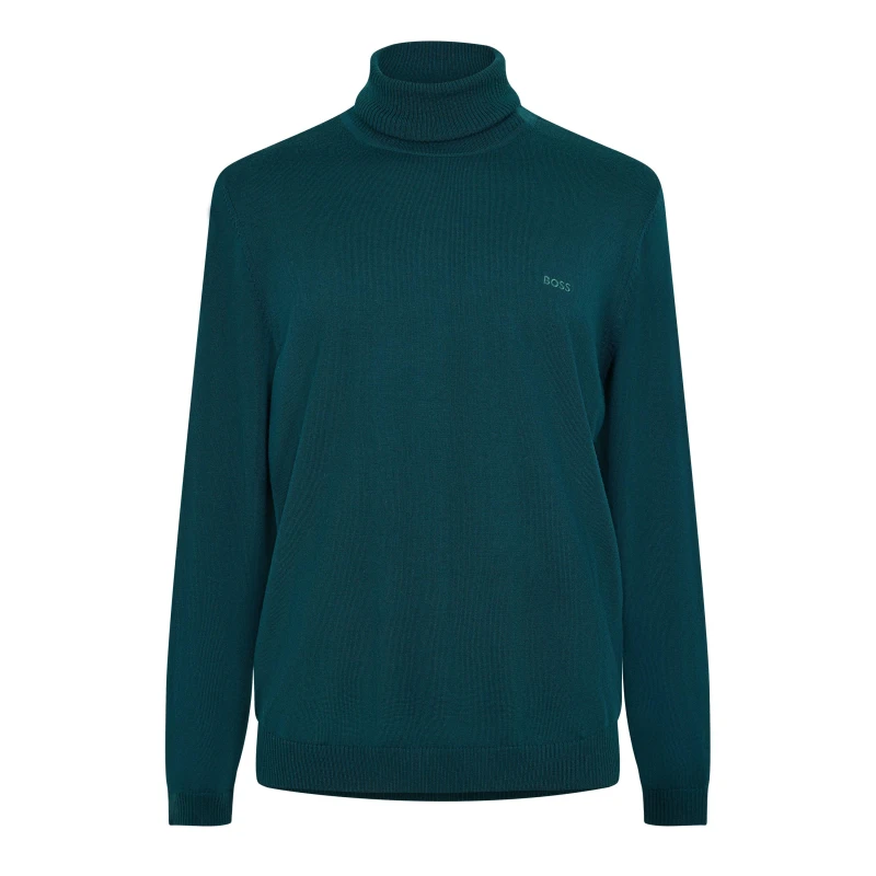 Image of Boss Mens Baldebert E Turtle Neck Jumper Open Green male XL