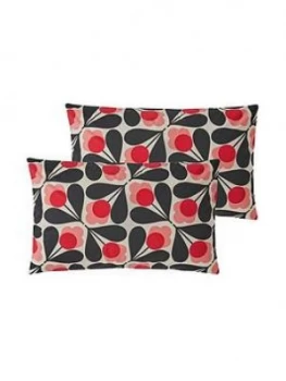 Image of Orla Kiely House Sycamore Seed 100% Cotton Housewife Pillowcase (Pair)