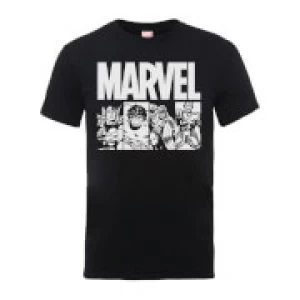 Image of Marvel Comics Action Tiles Mens Black T-Shirt - M - Black