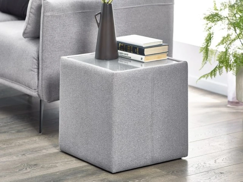 Image of Julian Bowen Rohe Platinum Fabric Lamp Table