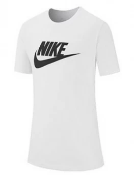 Image of Nike Boys NSW Futura Icon Short Sleeve T-Shirt - White, Size S, 8-10 Years