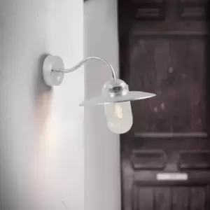 Image of Luxembourg Outdoor Patio Terrace Metal Wall Light in Galvanized (Diam) 26cm