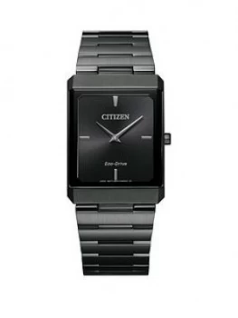 Image of Citizen Eco Drive Stiletto Grey Ip Stainless Steel Black Dial Watch