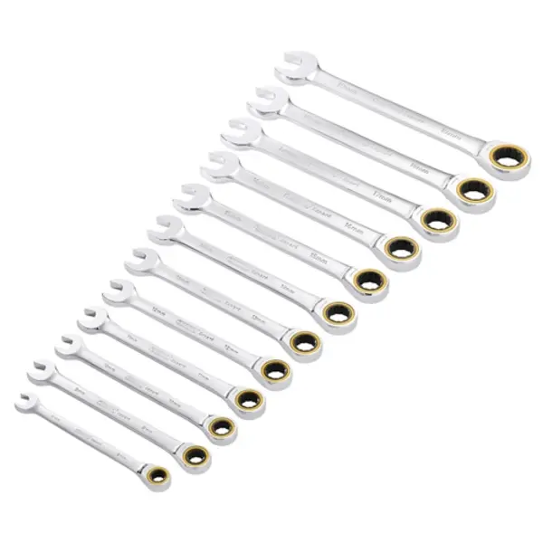 Image of Draper Expert HI-TORQ Metric Ratchet Combination Spanner Set (12 Piece)