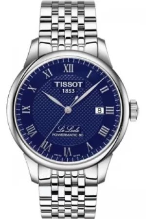 Image of Tissot Le Locle Powermatic 80 Blue Dial Stainless Steel Mens Watch T0064071104300