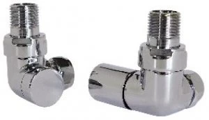Image of Wickes Contemporary Chrome Round Corner Radiator Valves - 15mm